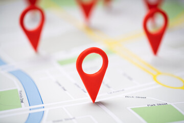 Road Map With Navigation Icons