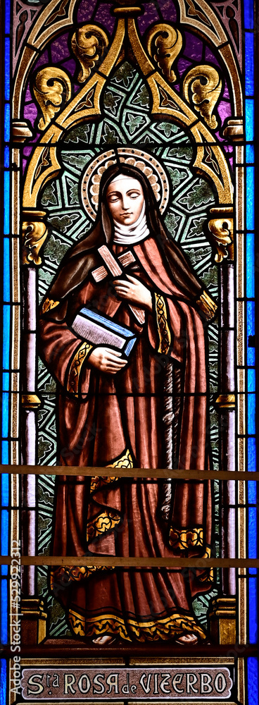 Fototapeta premium Saint, Rose of Viterbo stain glass