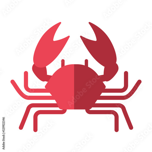 red crab crayfish crustacean arthropod - flat design icon