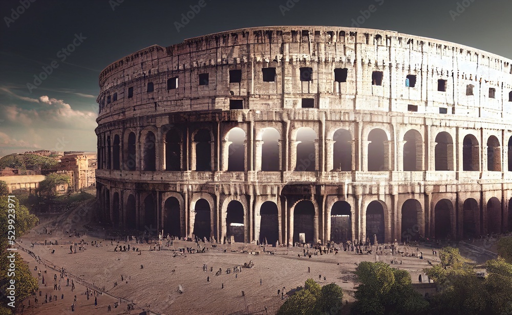 Colosseum Ancient Arena and Flavian Amphitheater of Roman Empire Stock ...
