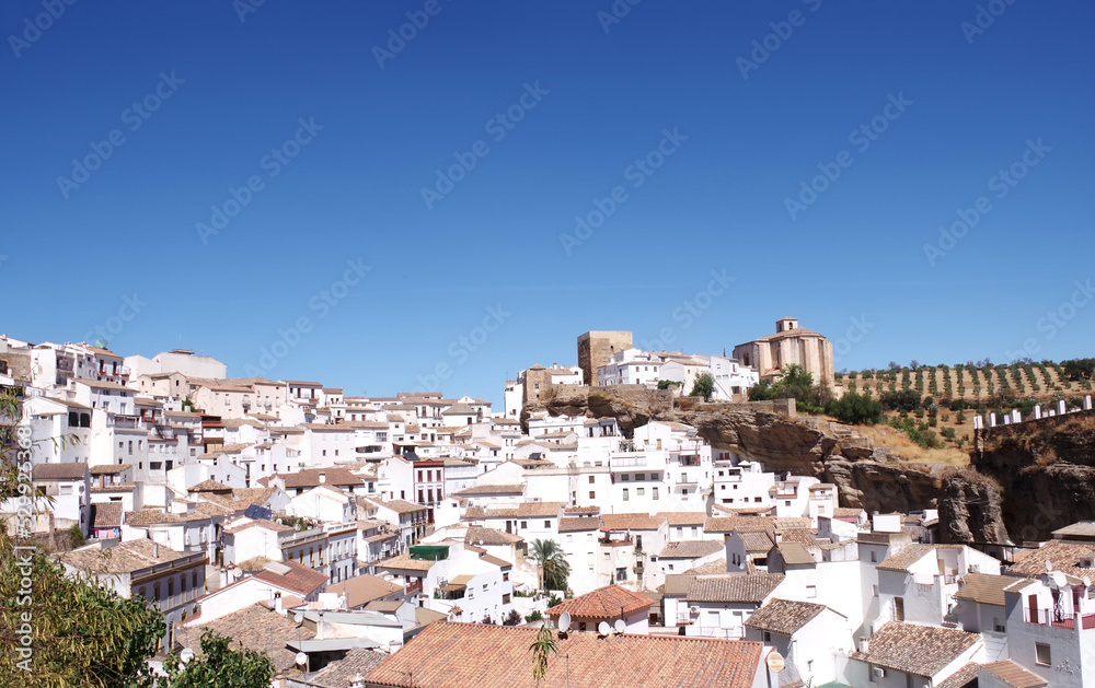 panorama of Setenil de las bodegas, pueblo blanco, south of Spain
