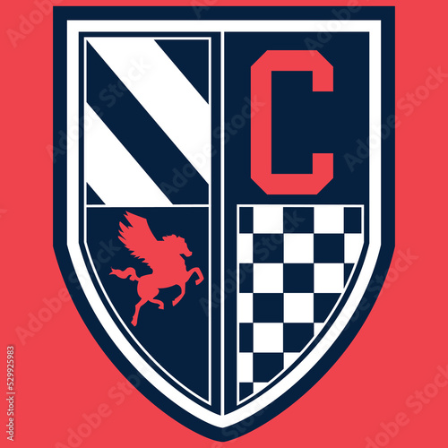 Illustration vector Rowing league patch with text Final Races and navy background fashion design