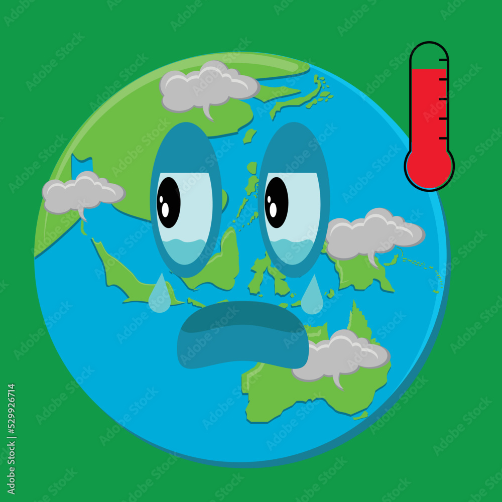 Karanganyar, Indonesia - August 10th, 2022: Global warming illustration, suitable for education content about global warming Karanganyar, Indonesia - August 10th, 2022: Global warming illustration, suitable for education content about global warming