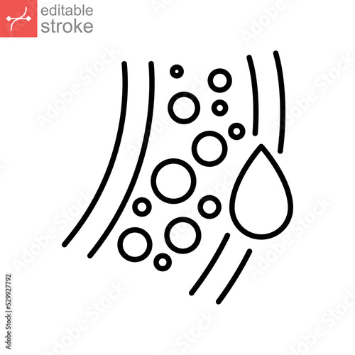 Blood vessel line icon. Bloods Capillary tube, Human circulatory system flow in Artery. Simple pictogram for science Body anatomy Editable stroke Vector illustration Design on white background EPS 10