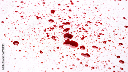 Blood splashed on the white floor