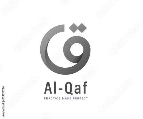 Creative Arabic calligraphy Letter Mean in English ( Q ) , Arabic logo Design ,Vector illustration design photo