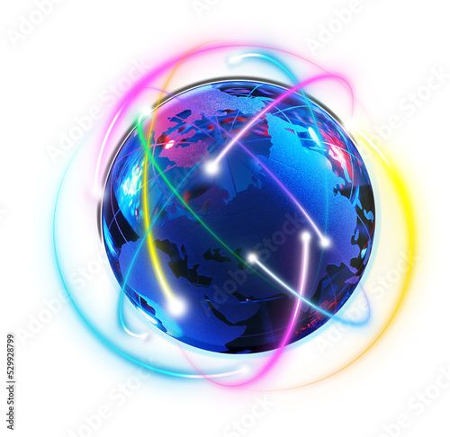 Digital globe concept, World with graphic 