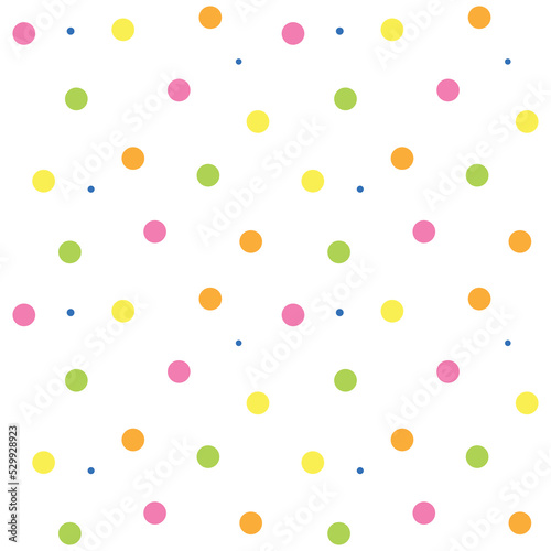 Pattern fabric dots with neon colors and white background, fashion style
