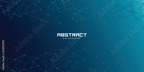 Abstract blue polygon line flow background