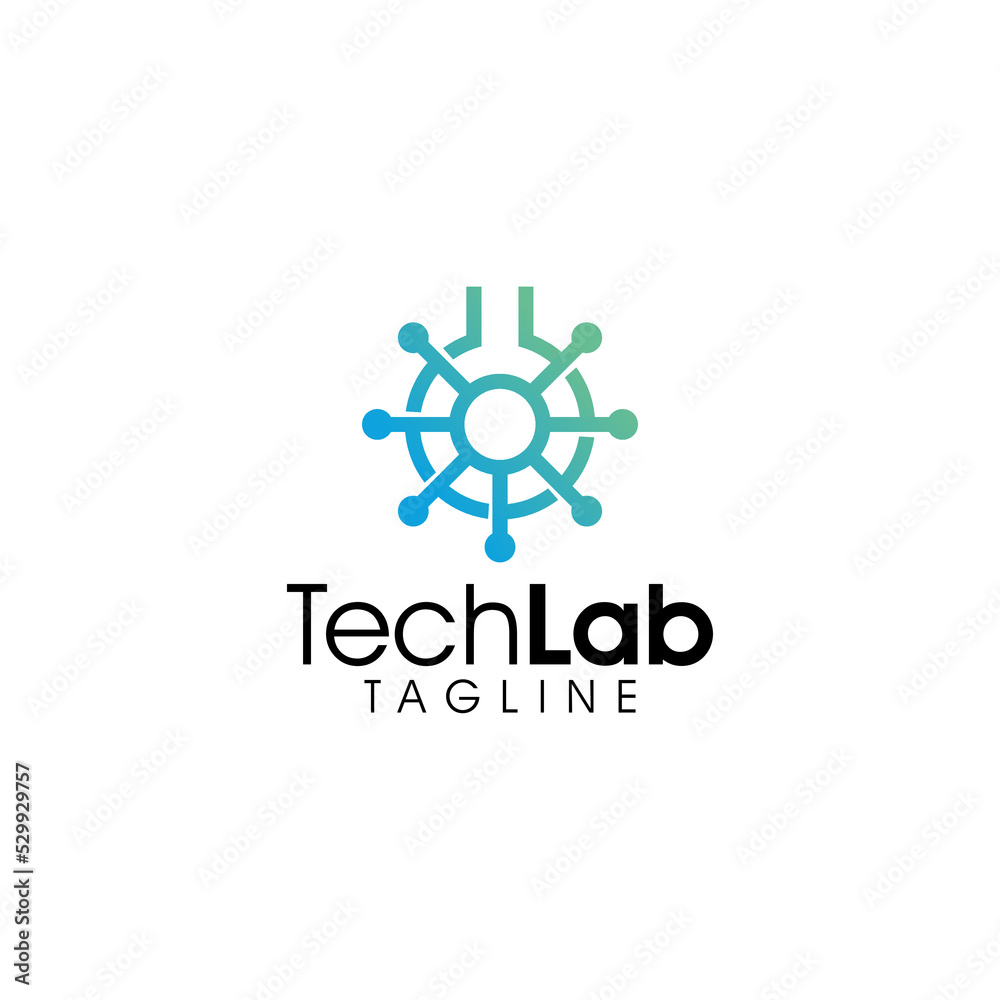 tech laboratory logo icon vector isolated
