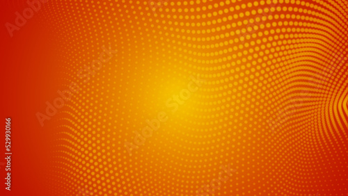 Abstract dot orange yellow color wave pattern gradient texture technology background.