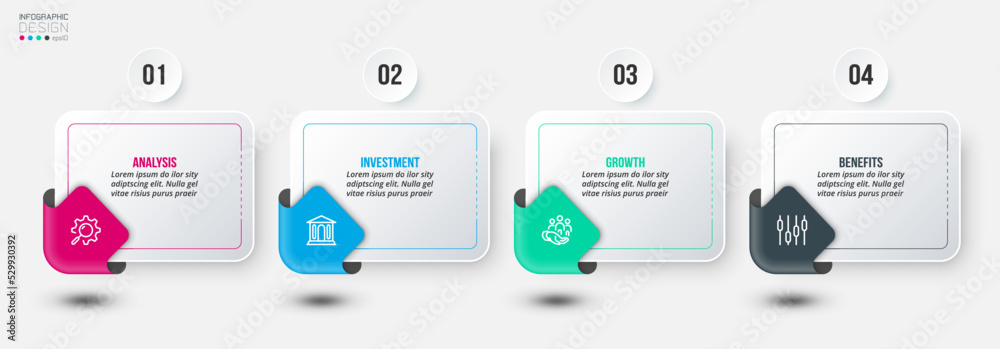 Infographic template business concept with step. Infographic template business concept with step.