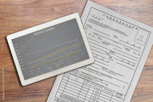 在留資格変更許可申請書 在留外国人国別推移