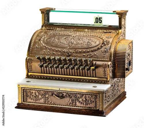 Cash Register with clipping path.