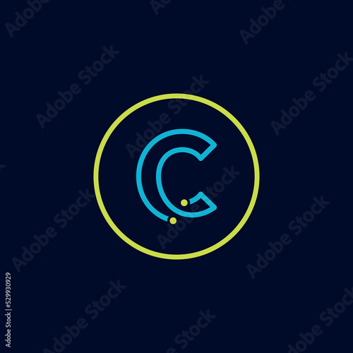 Circle IT logo letter tech software digital logo