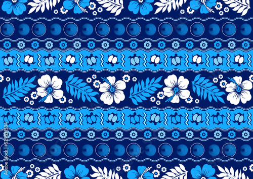 flower hawaii seamless pattern, fashion tribal textile art, hand-draw background vibrant colors, fashion artwork for Fabric print, clothes