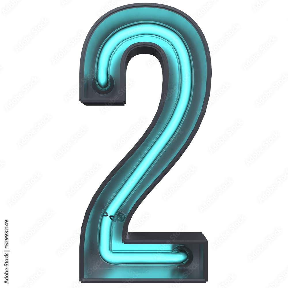 2 Number Neon 3D 2 Number Neon 3D