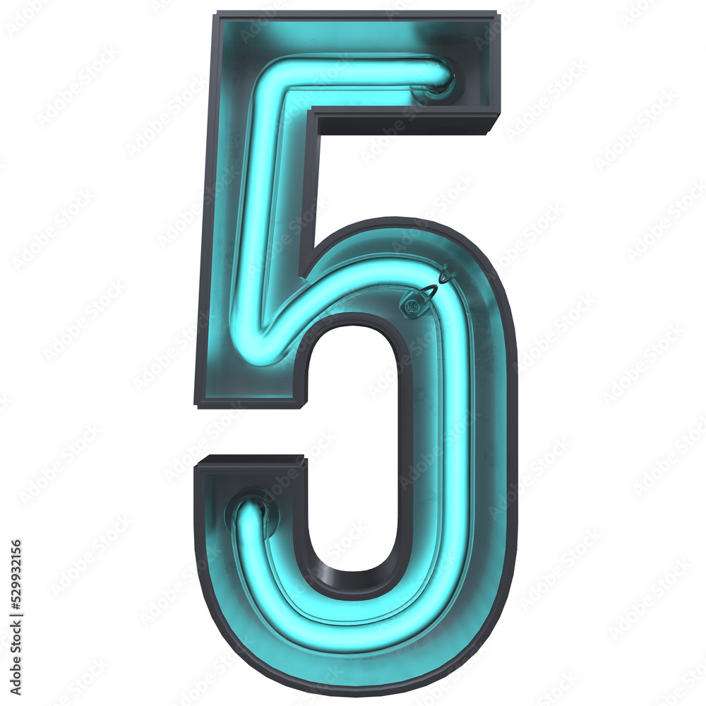 5 Number Neon 3D 5 Number Neon 3D