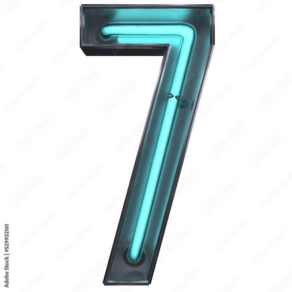 7 Number Neon 3D