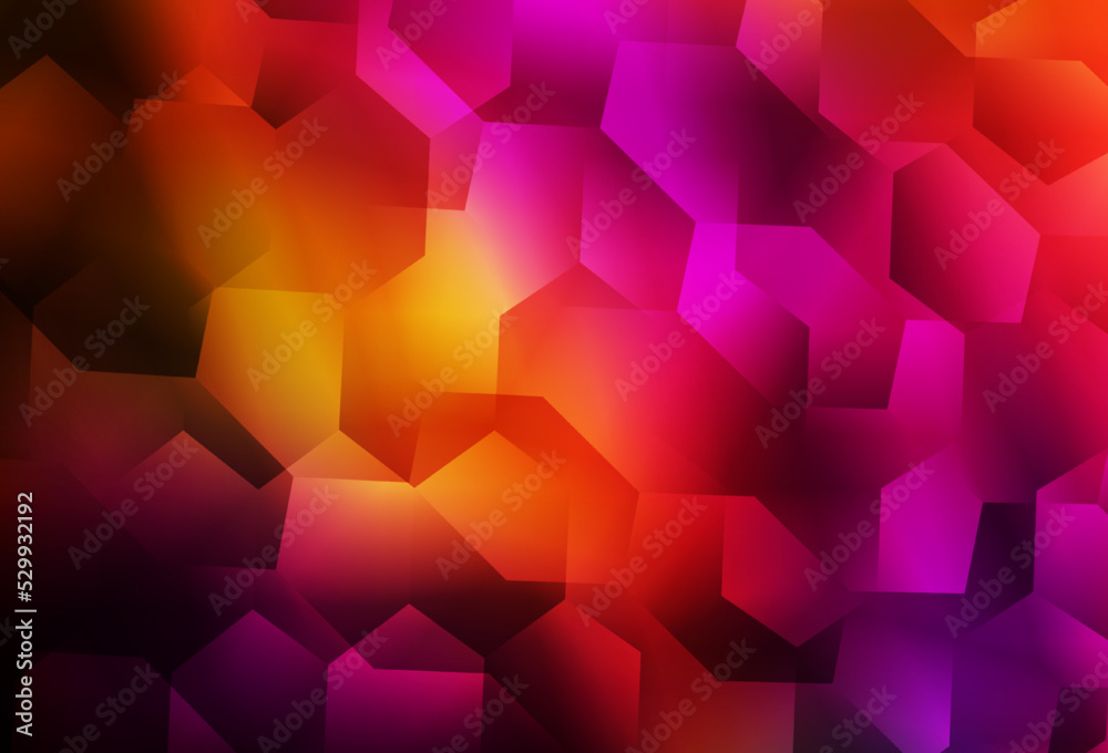 Light Pink, Red vector template in hexagonal style. Light Pink, Red vector template in hexagonal style.