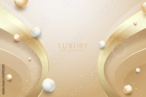 Luxury background with golden light effect decoration and bokeh elements.