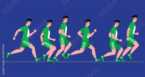 Running man sequence, frames vector illustrations. sport animation symbols