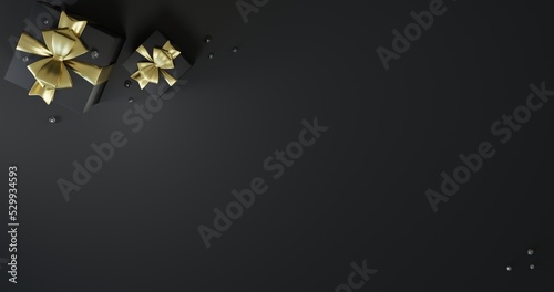 3D rendering of a black gift box