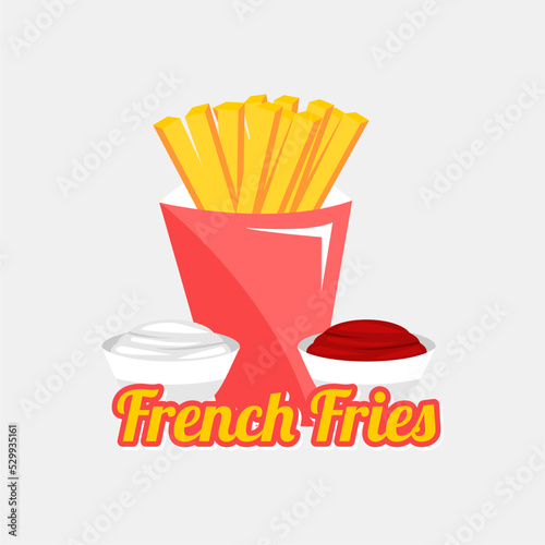 French fries with tomato sauce and mayonnaise