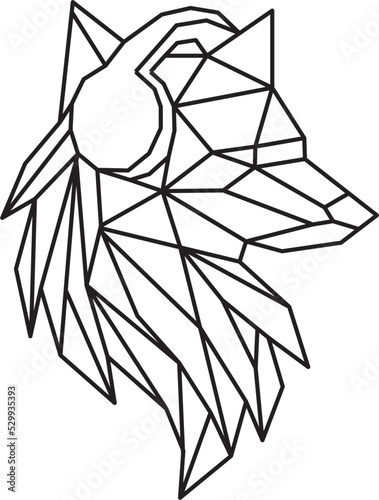 wolf geometric graphic design illustration