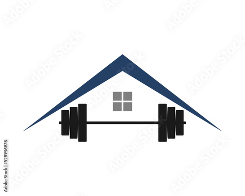 House roof with barbell inside
