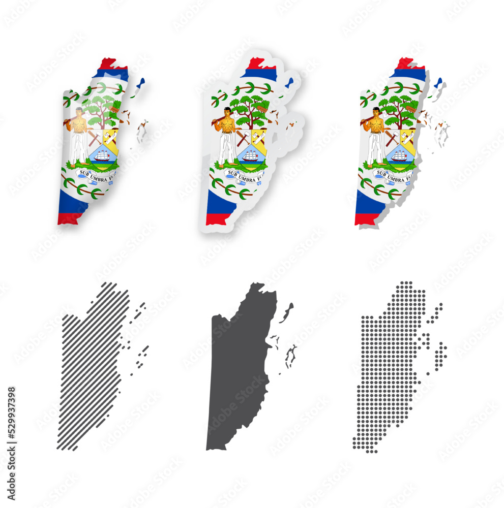 Belize - Maps Collection. Six maps of different designs. Stock Vector ...