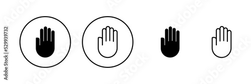 Hand icon vector. hand sign and symbol. palm