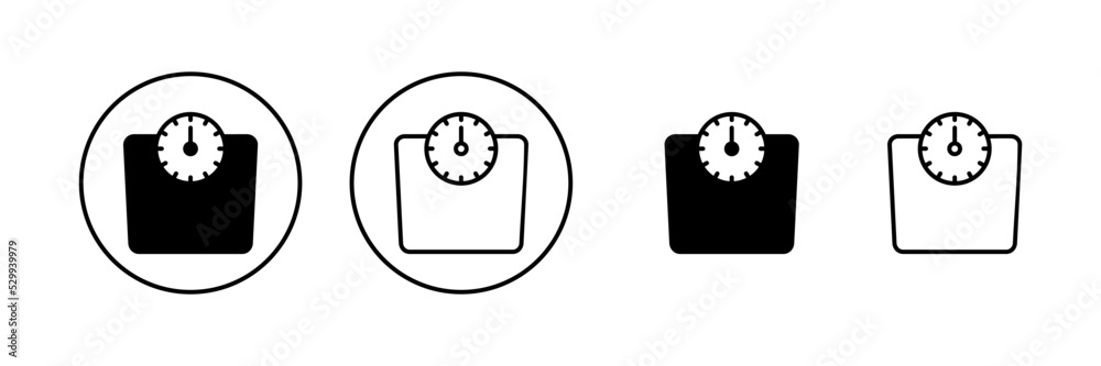 Scales icon vector. Weight scale sign and symbol Scales icon vector. Weight scale sign and symbol