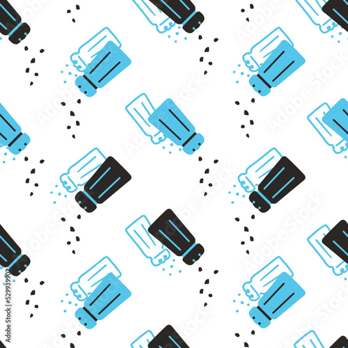 Condiment Food Salt Shaker Vector Graphic Seamless Pattern