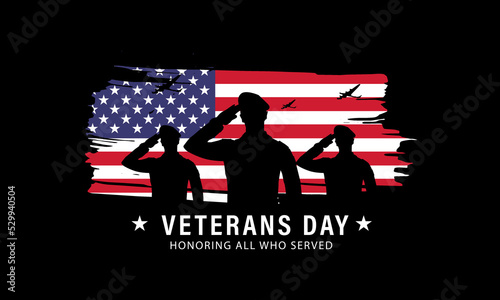 Veterans day Background Design. Greeting Card, Banner, Poster. Vector Illustration.