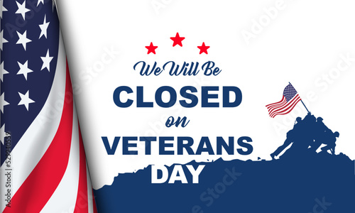 Veterans day Background Design. Greeting Card, Banner, Poster. Vector Illustration.