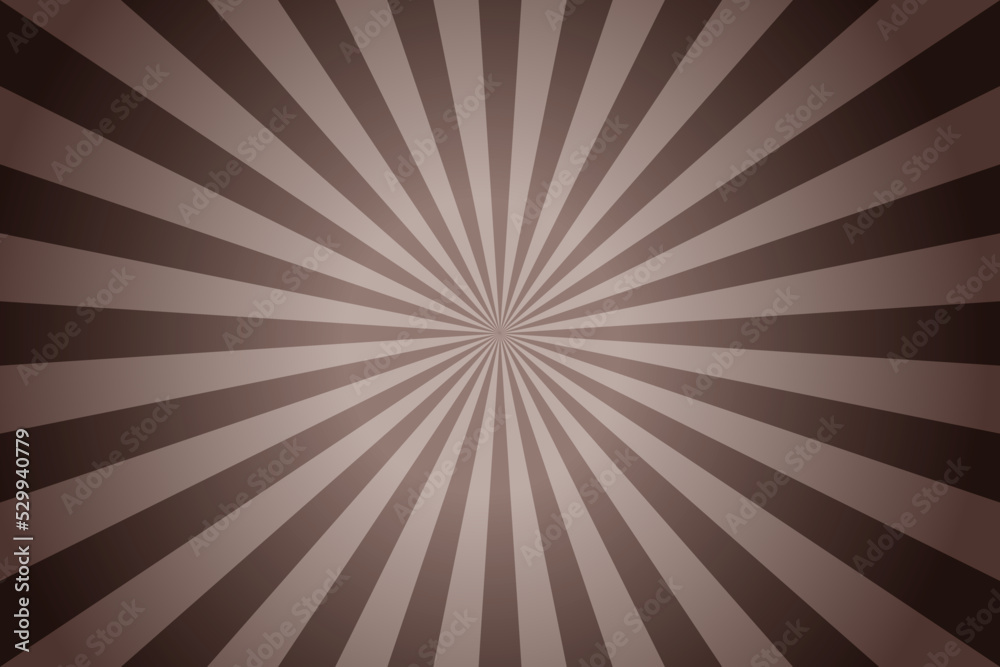 Obraz premium Sun rays retro vintage style on brown background, Sunburst pattern background. Rays. Summer banner vector illustration