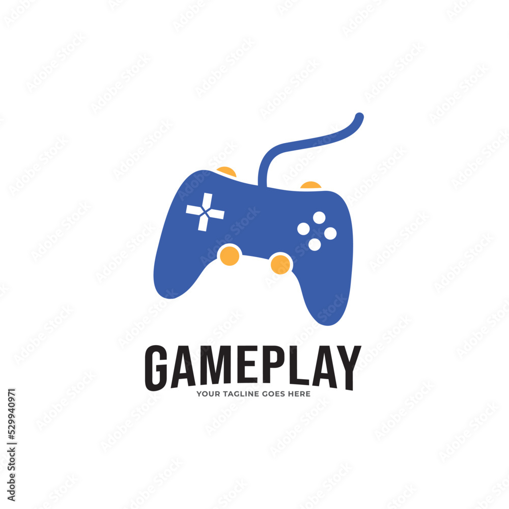 Game console and video games stick logo design template. Game console and video games stick logo design template.