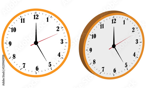 3d clock isolated on white background