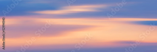 Panoramic view of the sunset sky, vector background