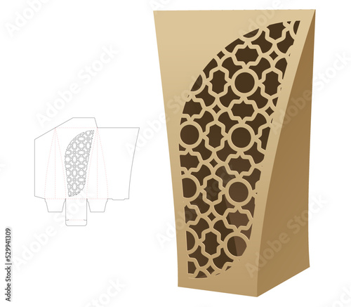packaging box die cut template and 3D mockup