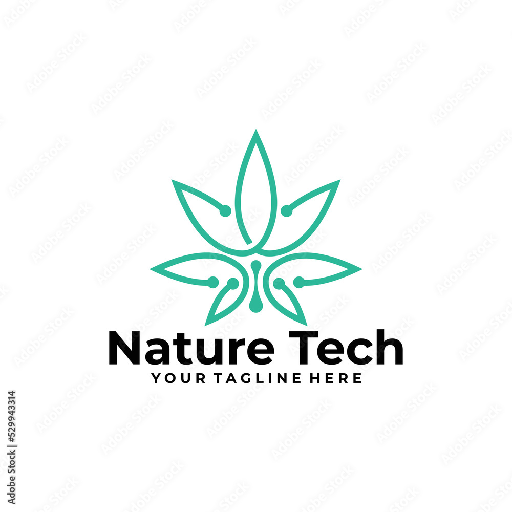lotus logo concept, nature tech design template lotus logo concept, nature tech design template
