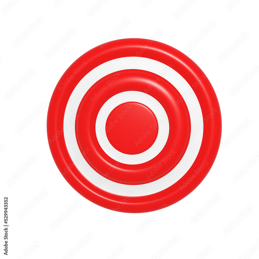 Target landing page, banner business 3d icon.