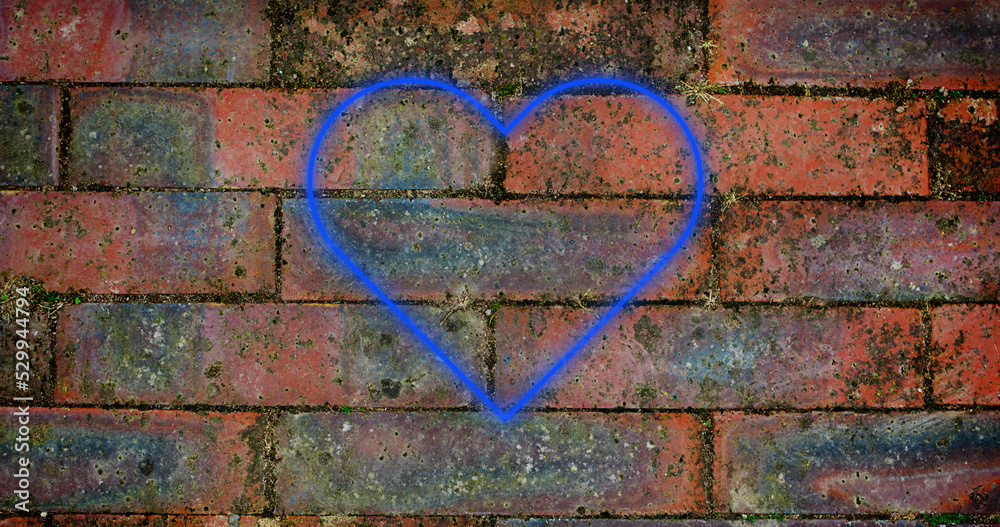 Heart neon sign on brick wall 4k Heart neon sign on brick wall 4k