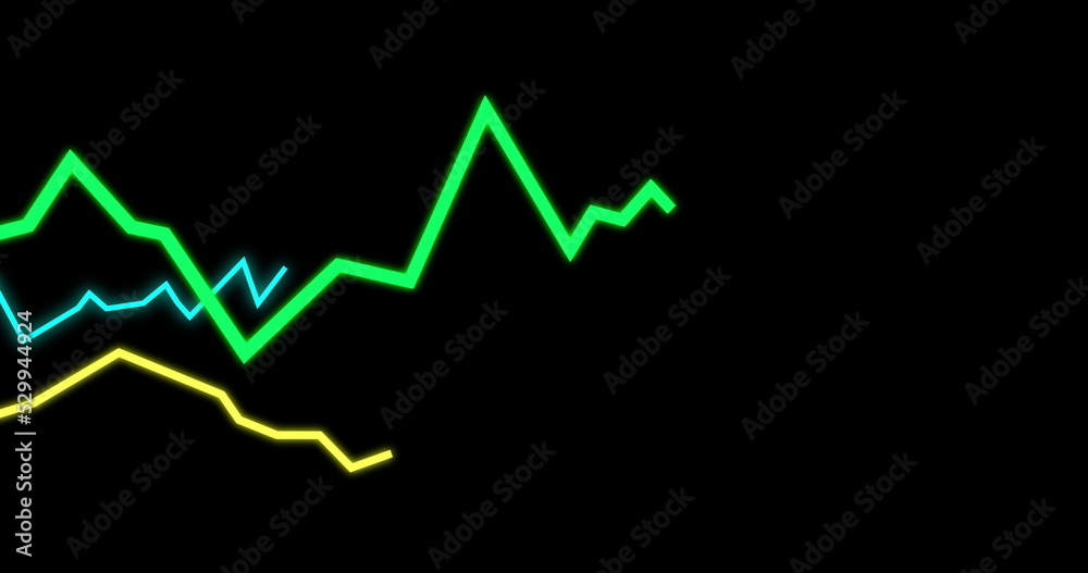 Image of financial data processing on black background Image of financial data processing on black background