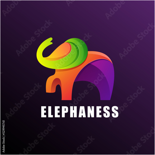 elephant logo colorful graphic design
