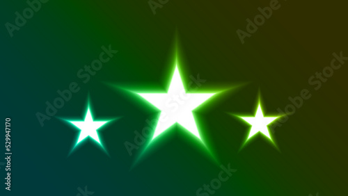 Neon Light  Glowing Star   Blank   Star Light on a Green Orange Background   Neon Lights Background   Abstract Glowing Lights Background Vector. Tropical Neon Frames. Bright Glowing Cyber Flora Frame