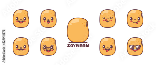 soy bean cartoon. grain vector illustration