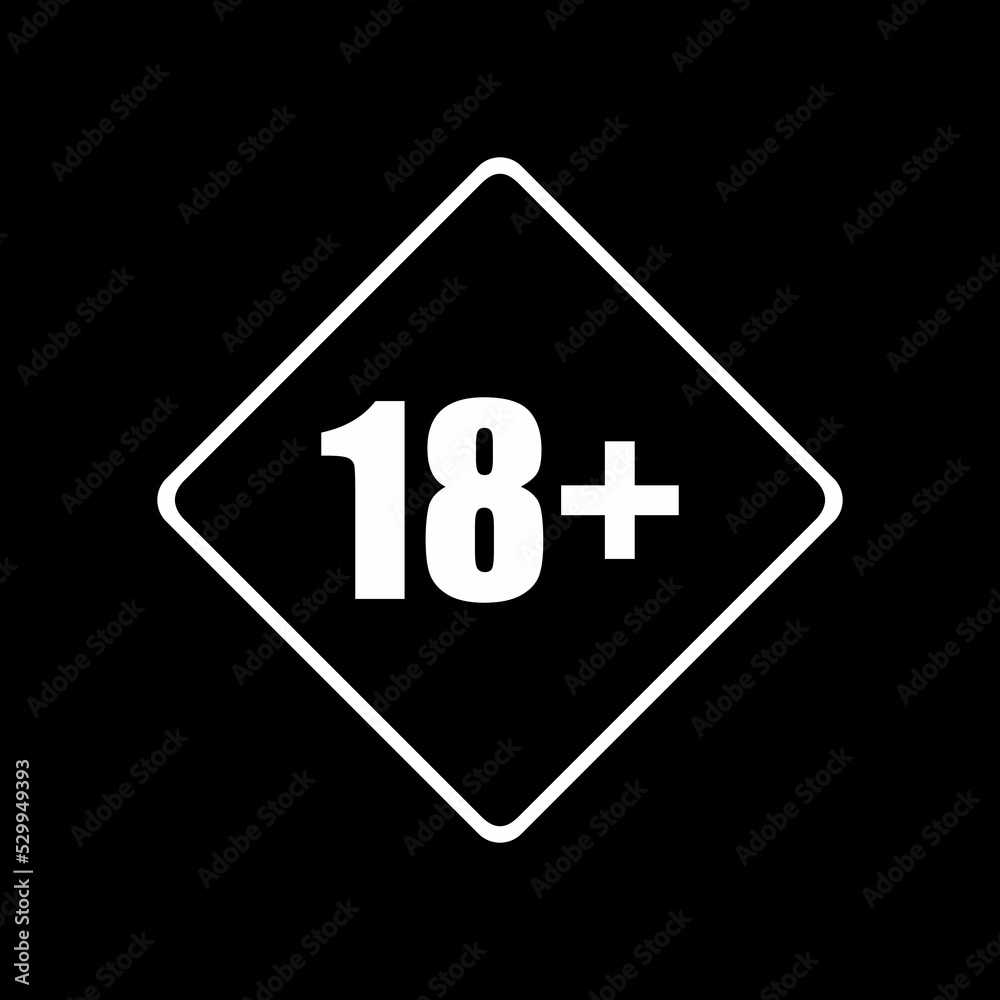 Sign of Adult Only Icon Symbol for Eighteen Plus (18+) and Twenty One Plus (21+) Age. Vector Illustration Sign of Adult Only Icon Symbol for Eighteen Plus (18+) and Twenty One Plus (21+) Age. Vector Illustration