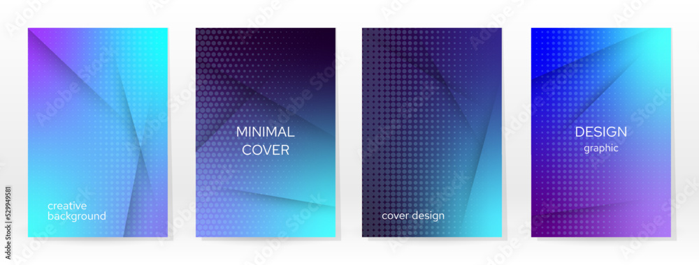 Fototapeta premium Minimal Poster. Pastel Soft. Blue Gradient Set.